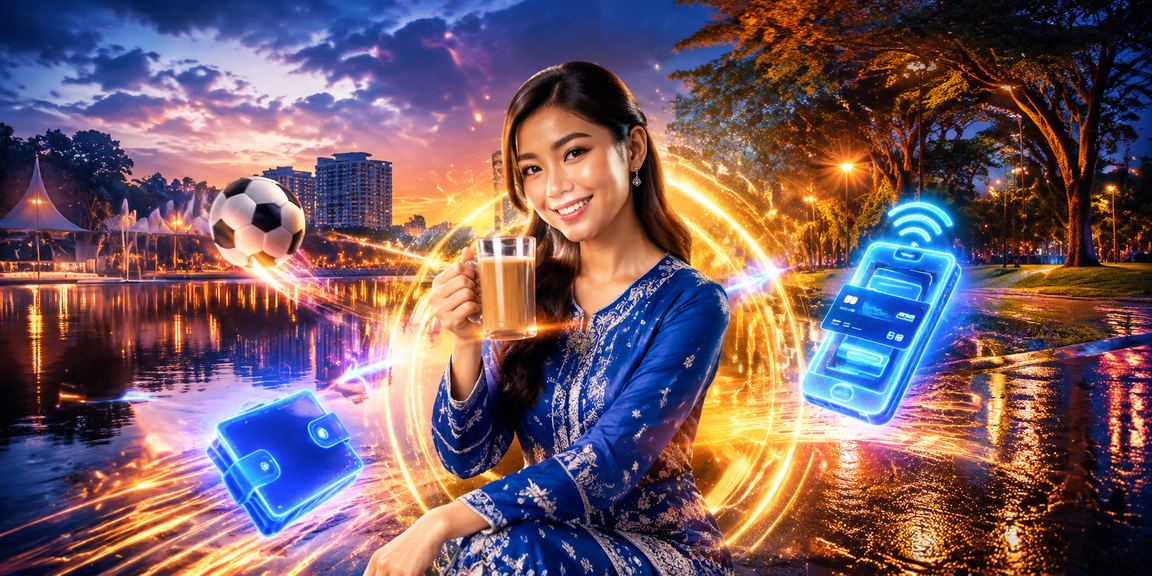 Wanita berbaju kurung menikmati permainan kasino popular Malaysia melalui apl telefon pintar